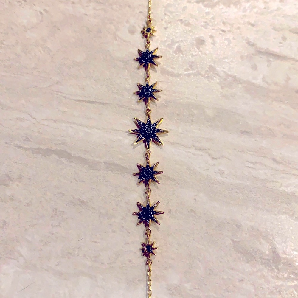 Swarovski Gold/black star bracelet